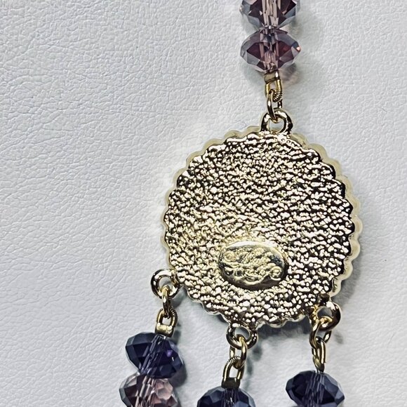 Kirks Folly Dream Angel Purple Crystal Beaded Bib Necklace (5992) - Picture 11 of 11
